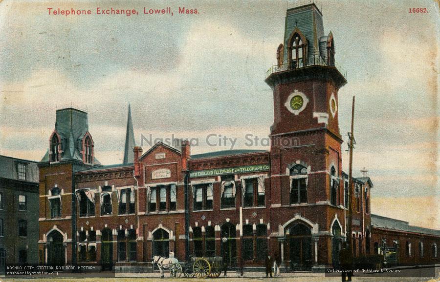 Postcard: Telephone Exchange, Lowell, Massachusetts